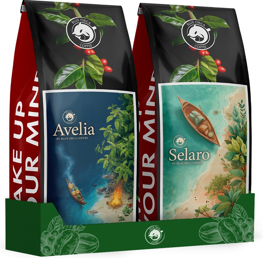 Kawa ziarnista 1kg x2 100% Arabica Selaro + Avelia Blue Orca na prezent
