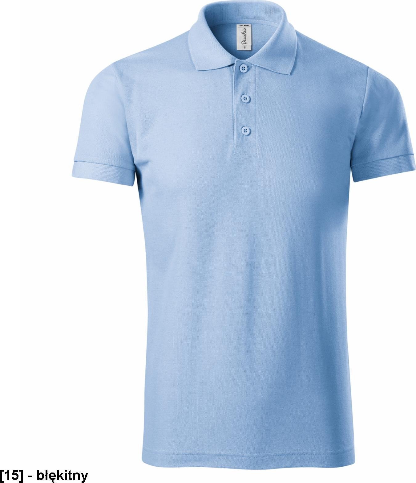 PICCOLIO Joy P21 - ADLER - Koszulka polo męska, 170 g/m, 35% poliester, 65% bawełna, - błękitny 2XL