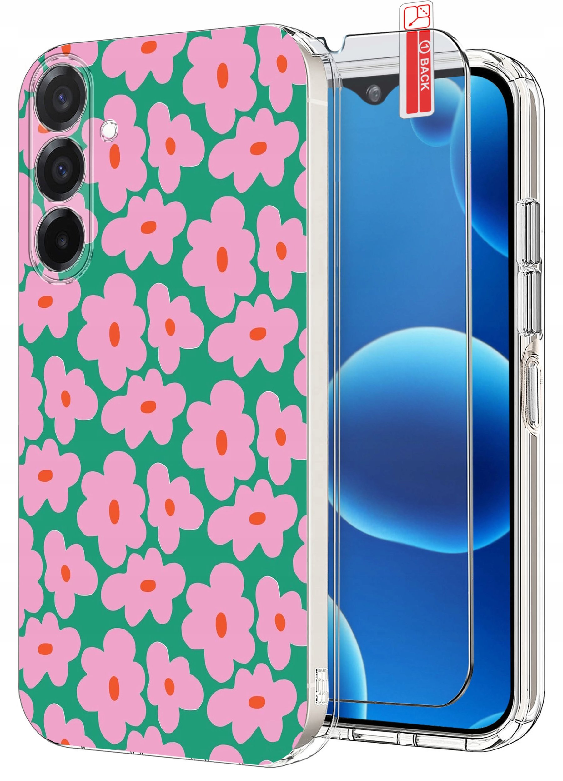 ETUI do Samsung A26 5G WZORY | WZMACNIANE CLEAR CASE + SZKŁO 9H