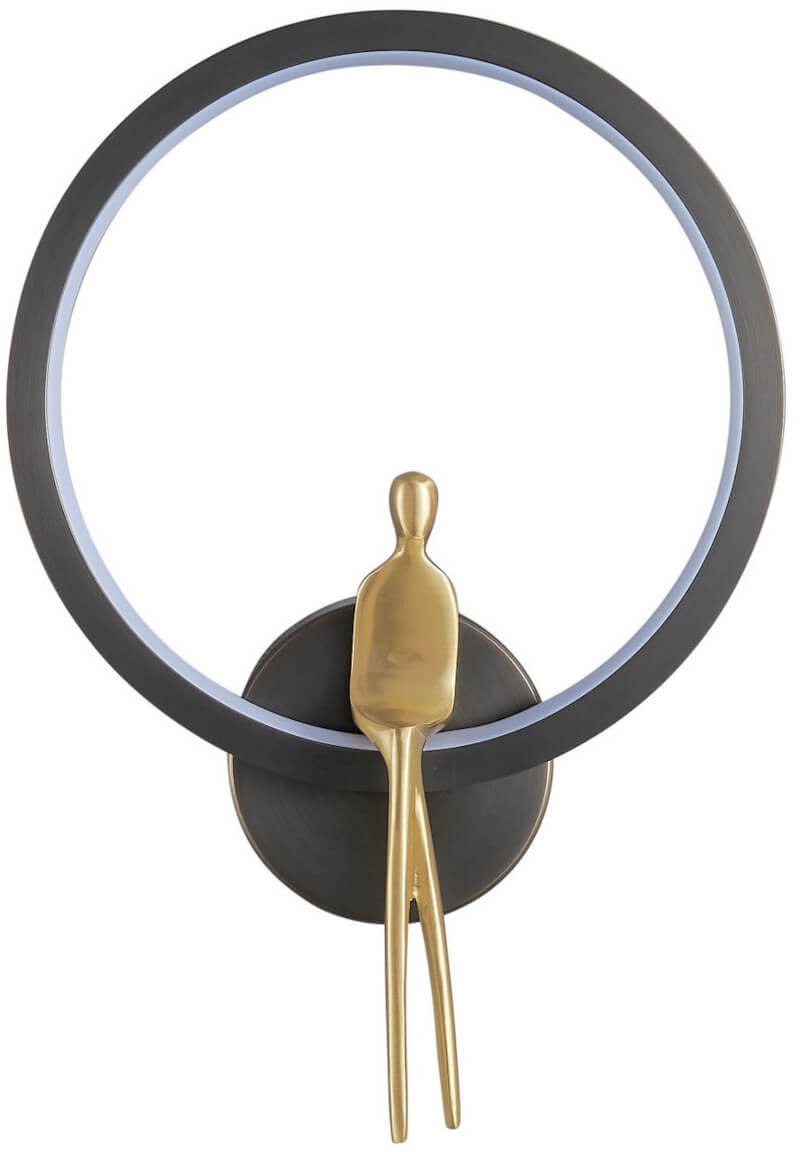 Ścienna lampa ring AMICI ST-B3607 black Step LED 10W 3000K czarny złoty