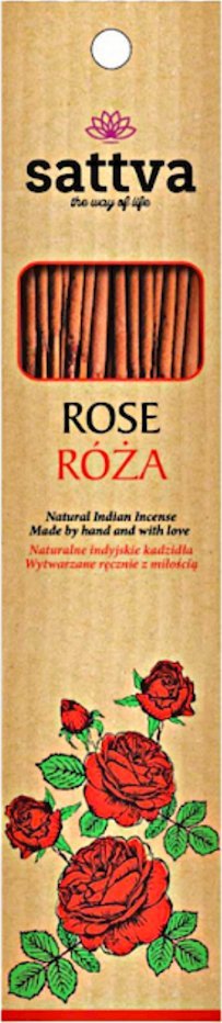 Sattva Natural Indian Incense naturalne indyjskie kadzidełko Róża 15szt.