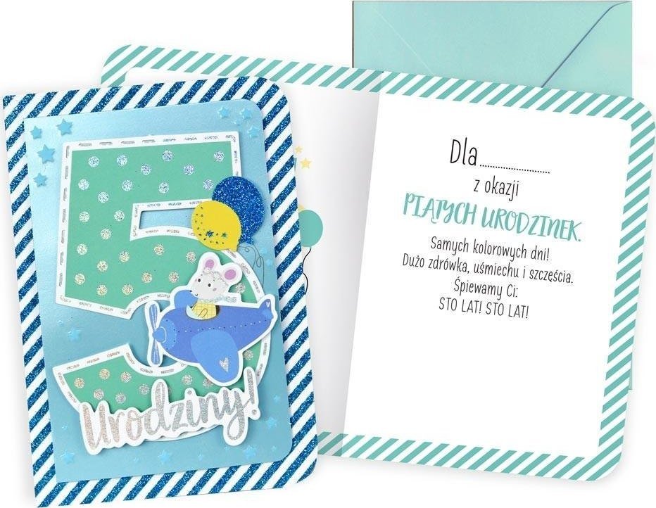 KUKARTKA Karnet B6 Urodziny 5 chłopiec