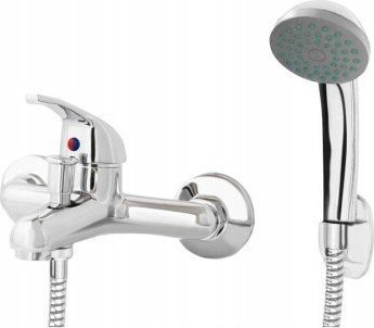 Bateria wannowa Deante Bateria wannowa ścienna z prysznicem chrom Asti