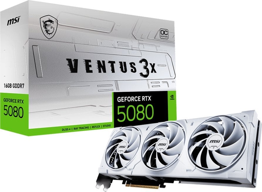 Karta graficzna MSI GeForce RTX 5080 Ventus 3X OC White 16GB GDDR7 DLSS4