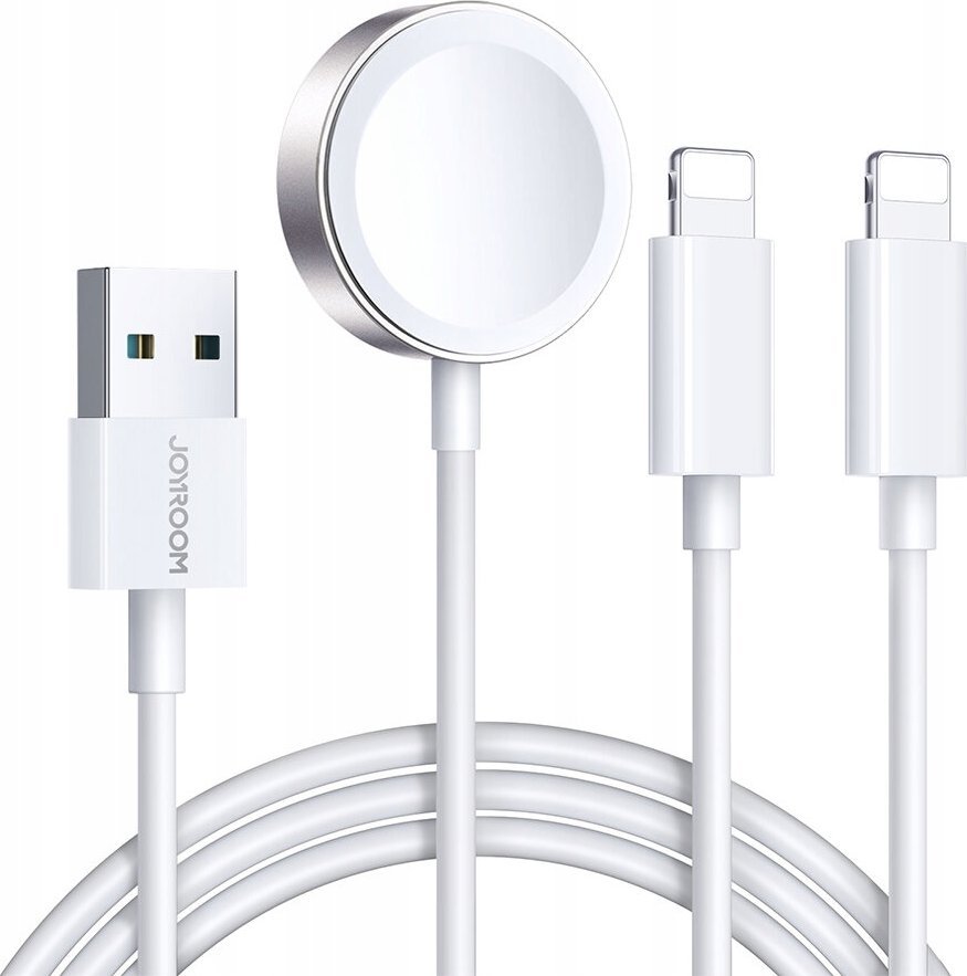 Joyroom Kabel 3w1 Joyroom S-IW007 USB-A / ładowarka magnetyczna, USB-A, Lightning 1.2m biały