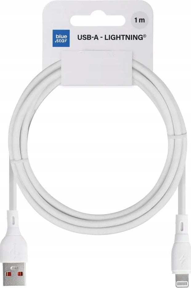 Kabel USB Bluestar USB-A - Lightning 1 m Biały