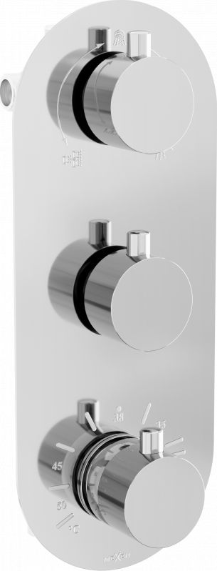 Bateria prysznicowa Mexen Mexen Kai termostatyczna bateria wannowo-prysznicowa 3-wyjściowa chrom - 77603-00