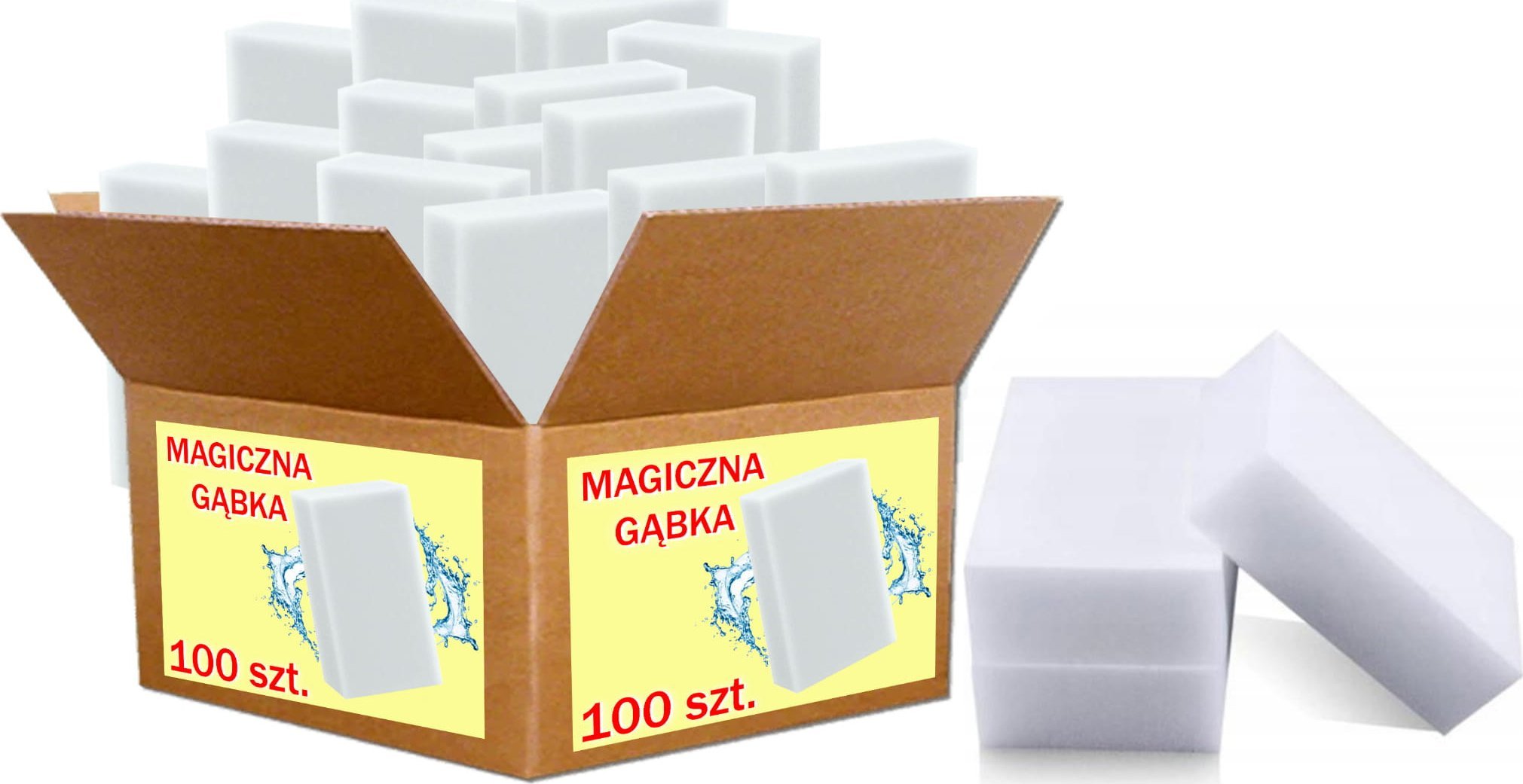 Magiczna Gąbka 100x60x15mm - 100 szt.