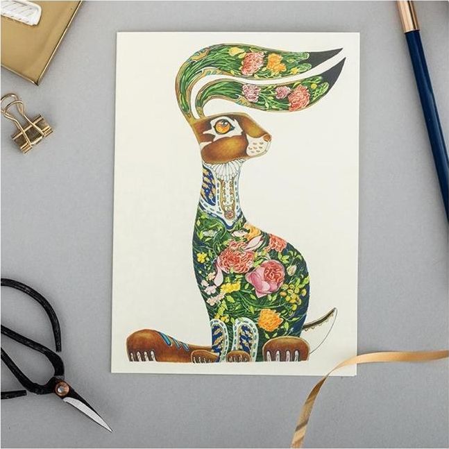 DM Collection Karnet A102 B6 + koperta Zając z kwiatami