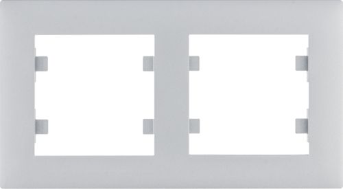Hager Lumina intense ramka 2-krotna pozioma srebrna (WL5722)