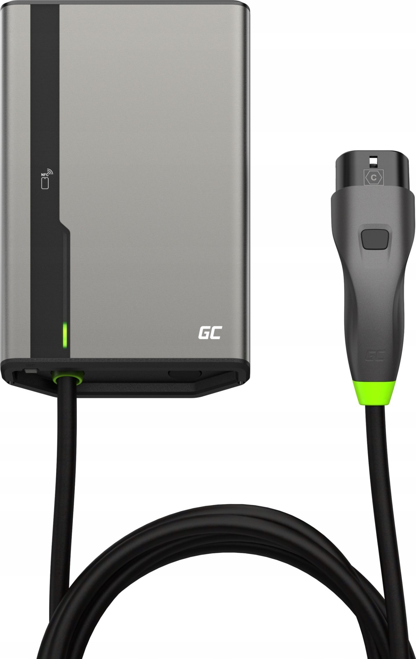 ŁADOWARKA EV Wallbox Green Cell HabuDen EVGC021B2250 22kW TYPE 2 5M GC App NFC BT Wi-Fi