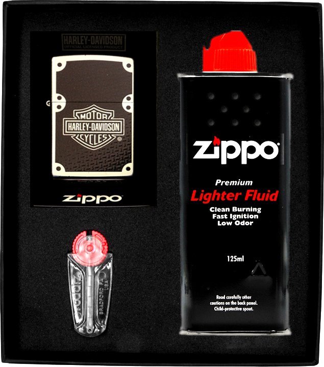 Zestaw ZIPPO Zapalniczka HARLEY DAVIDSON CARBON FIBER Prezentowy No1