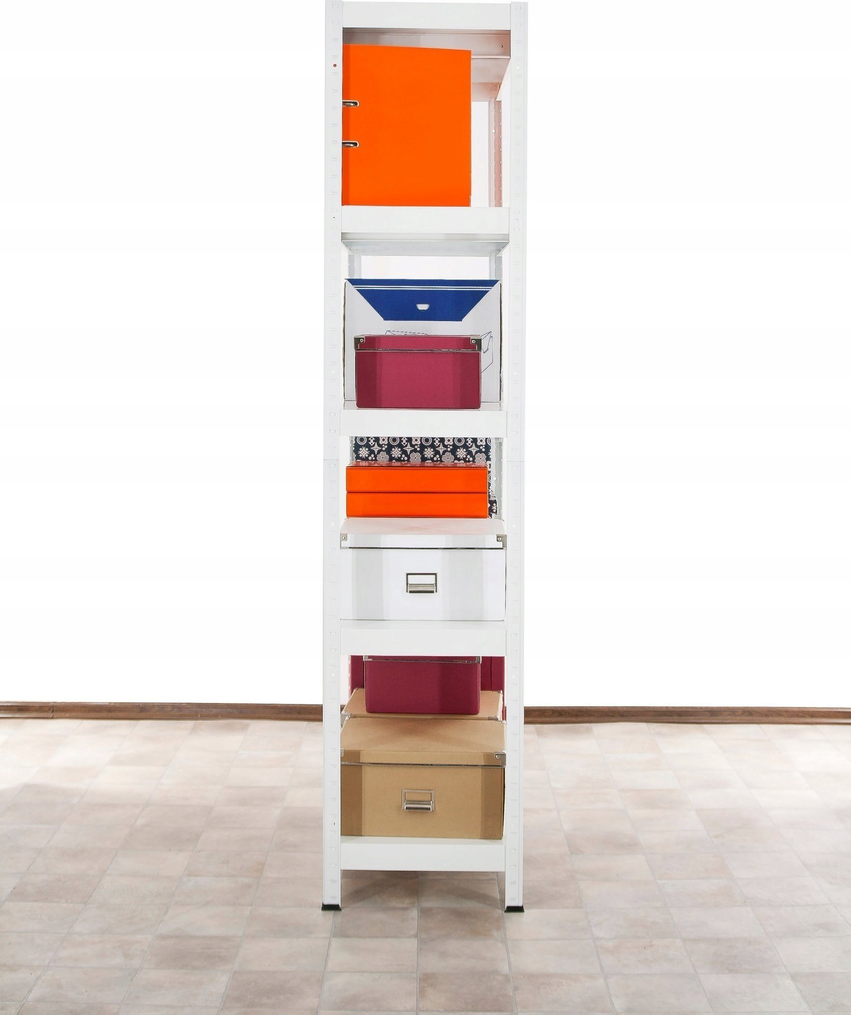 Wamar-Sosenka Regał metalowy magazynowy ELARA 180x90x40 biały 5 półek nośność 150 kg do warsztatu garażu