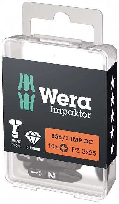 Bit Impaktor 1/4" DIN 3126 C6,3 PZ2x25mm 10szt./opak. Wera