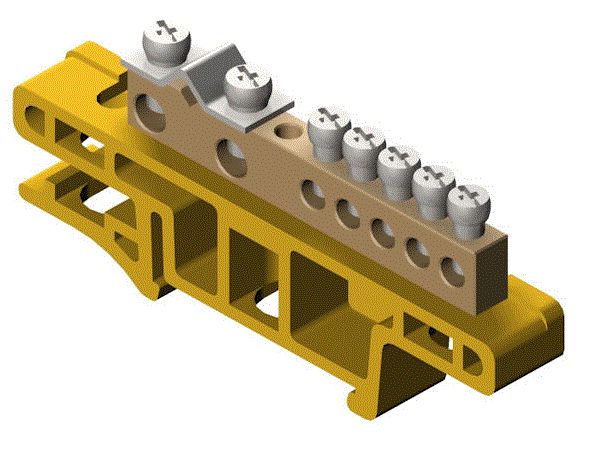 Elektro-Plast Listwa zaciskowa na szynę 7-torowa żółta TH35 LZ-7/Ż (0920-01)