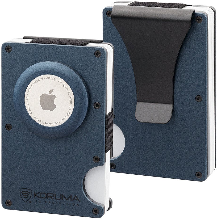 Aluminiowe etui na karty z miejscem na AirTag od Apple (niebieski) Uniwersalny