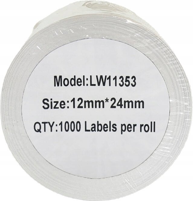 Etykieta DYMO LW 11353 13mm x 25mm 1000s czarny na białym zamiennik S0722530