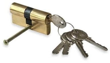 CYLINDER LOCK 65MM 30X35 BRASS 5 KEYS
