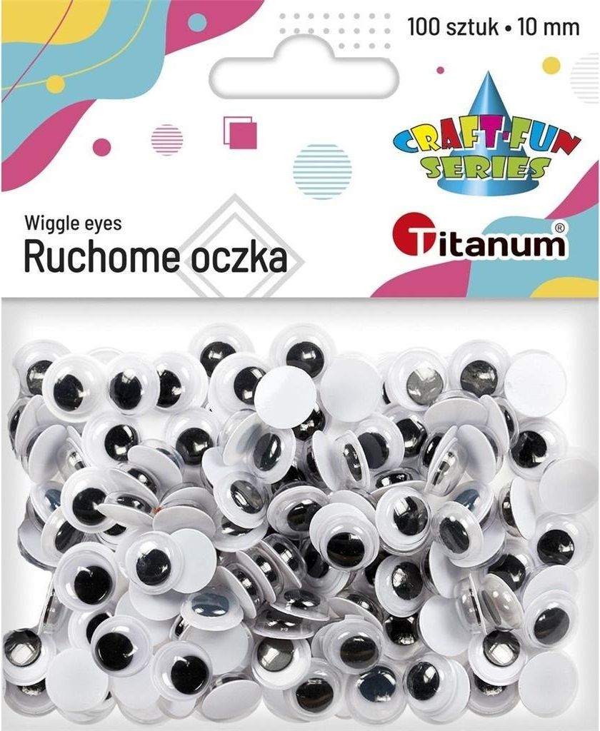Titanum Oczy bez kleju i rzęs 10mm 100szt