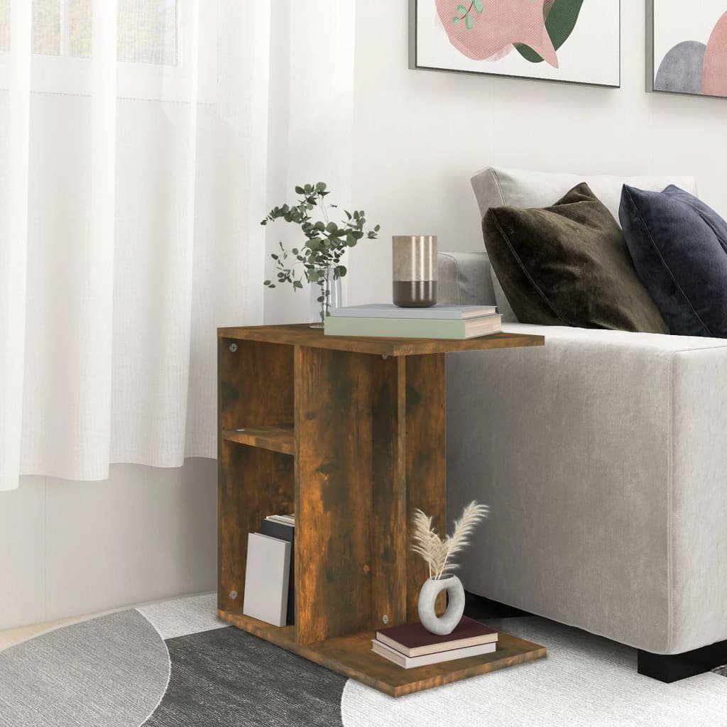 vidaXL vidaXL Stolik boczny, przydymiony dąb, 50x30x50 cm