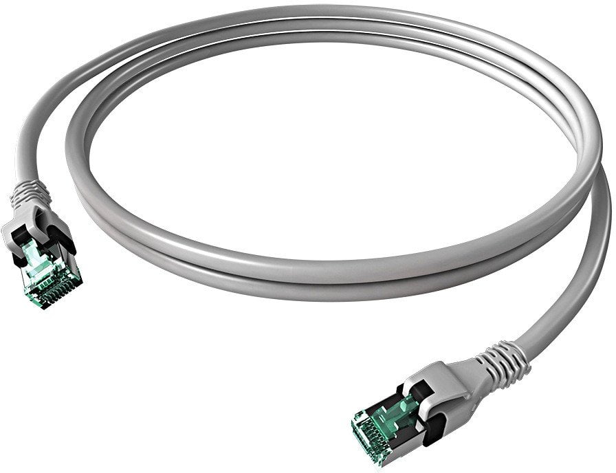 EasyLan DualBoot® PushPull Patch Cable Cat.6A (Class EA), S/FTP, RJ45 / RJ45, szary, 7,5 m