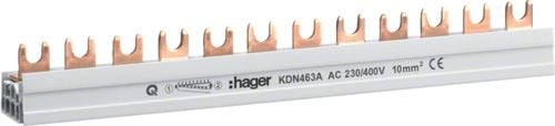 Hager Szyna łączeniowa 4P 63A 10mm2 widełkowa (KDN463A)