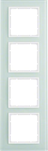 Berker Ramka poczwórna B.7 Glas szklana śnieżnobiała (10146909)