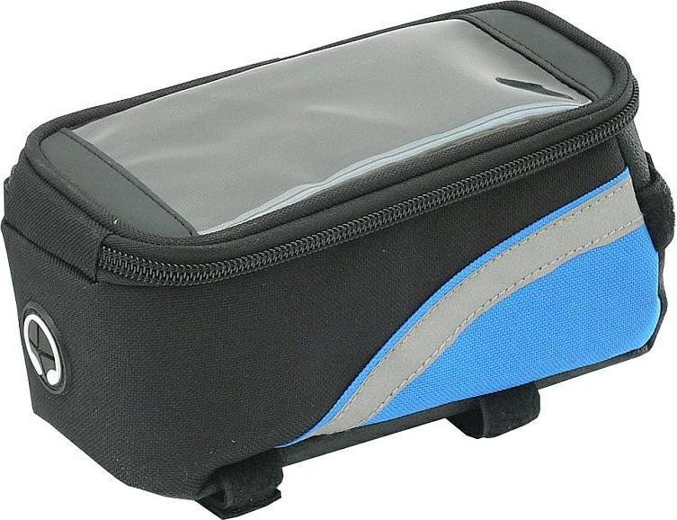 Carcommerce Sakwa rowerowa na ramę z etui na smartphone czarno/niebieska