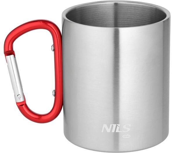 NC17110 KUBEK KEMPINGOWY Z KARABIŃCZYKIEM 330 ML STAL NIERDZEWNA CZERWONY NILS CAMP