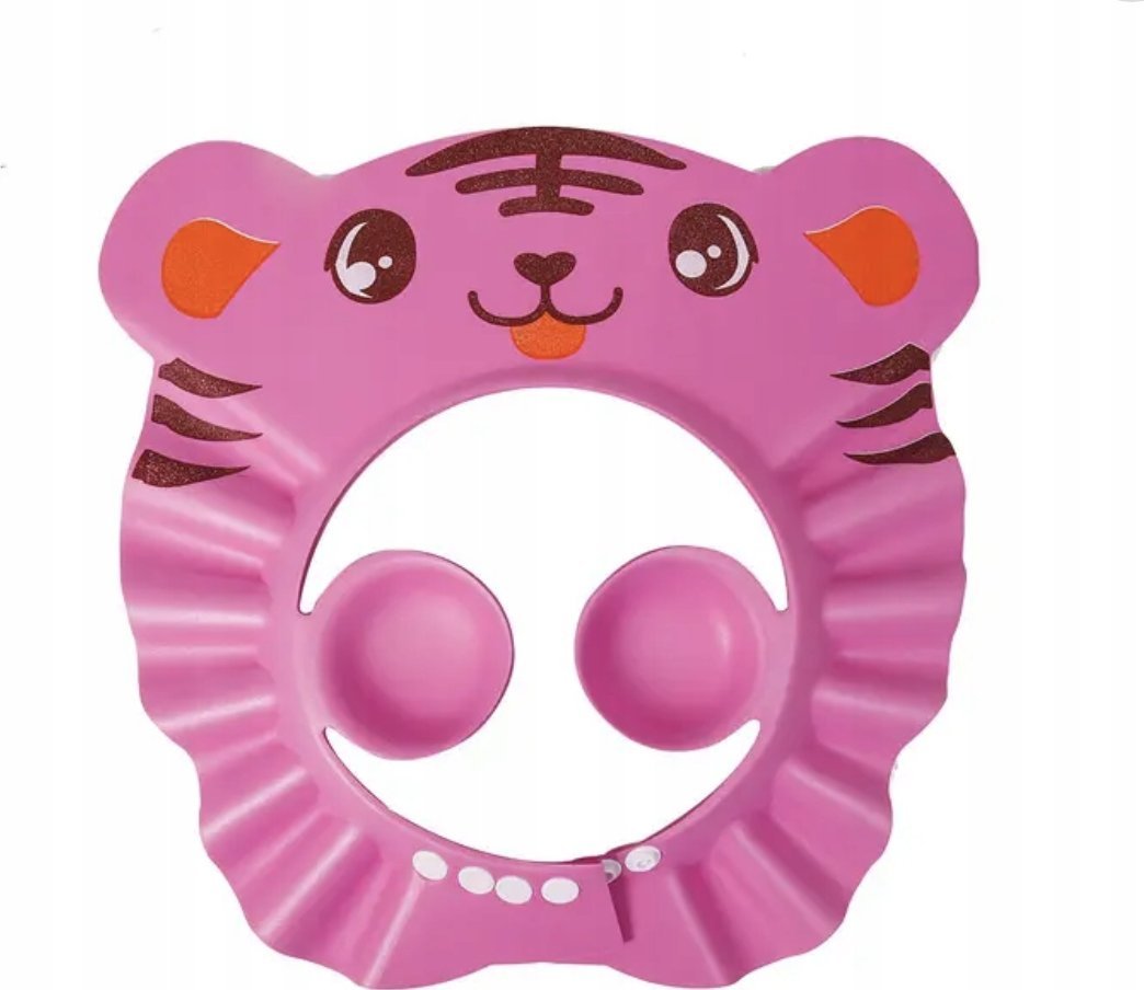 Daszek / Rondo Kąpielowe do Mycia Głowy Dzieci - Różowy Tygrysek