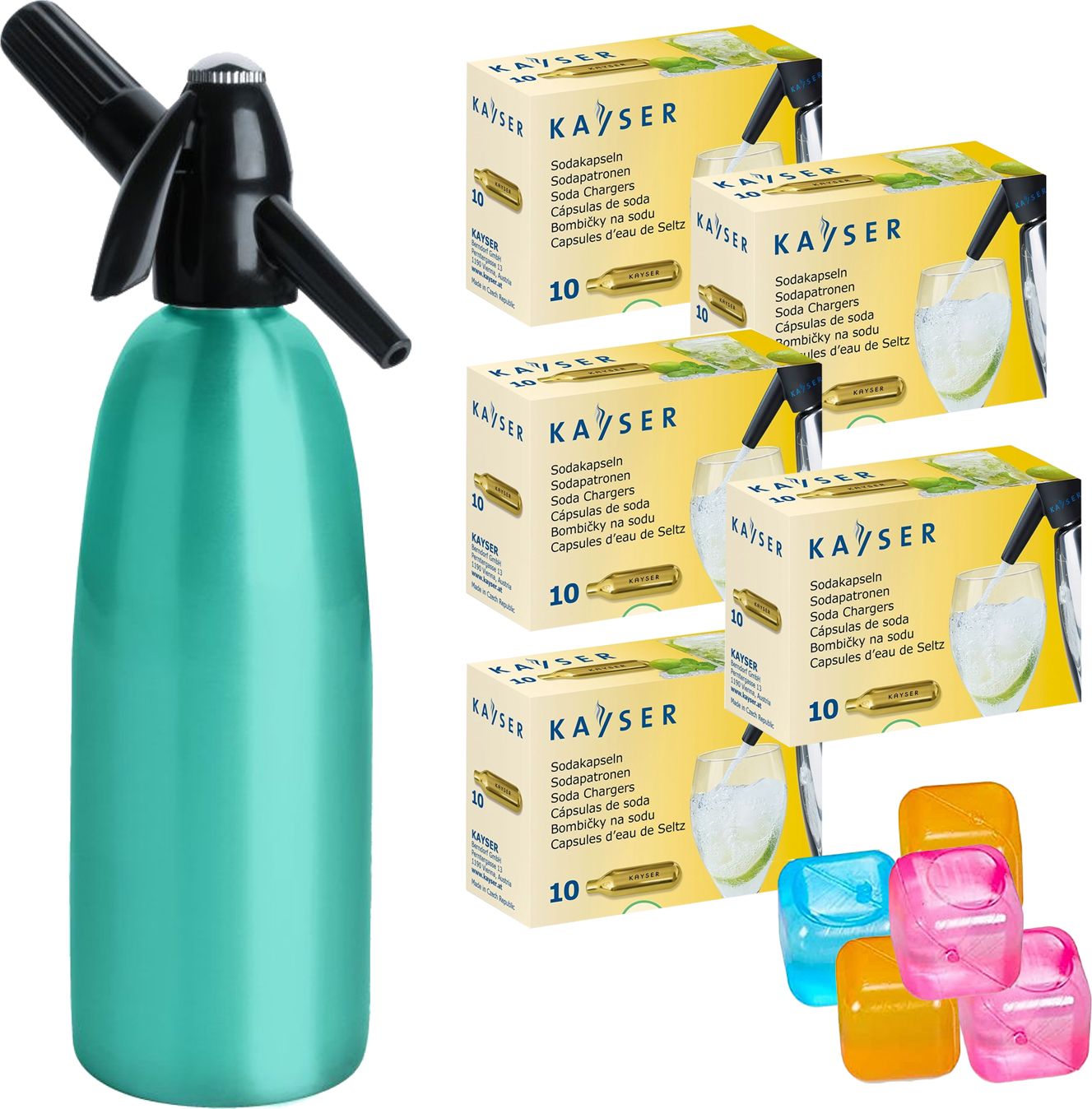 Saturator Art Quick Soda + 50 naboi CO2 Zielony