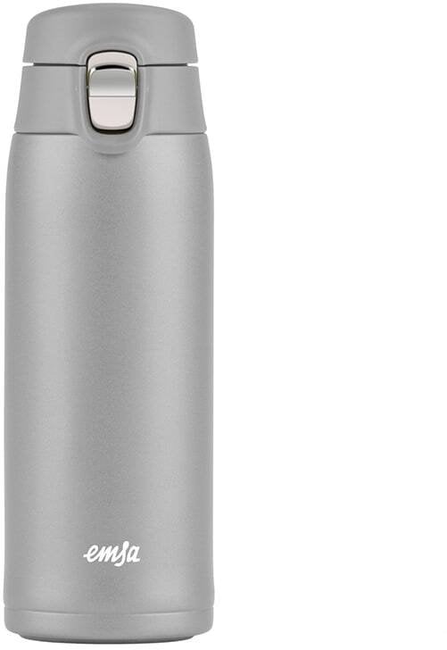 Emsa TRAVEL MUG light thermal mug 0.4 liters (silver, flip lid)
