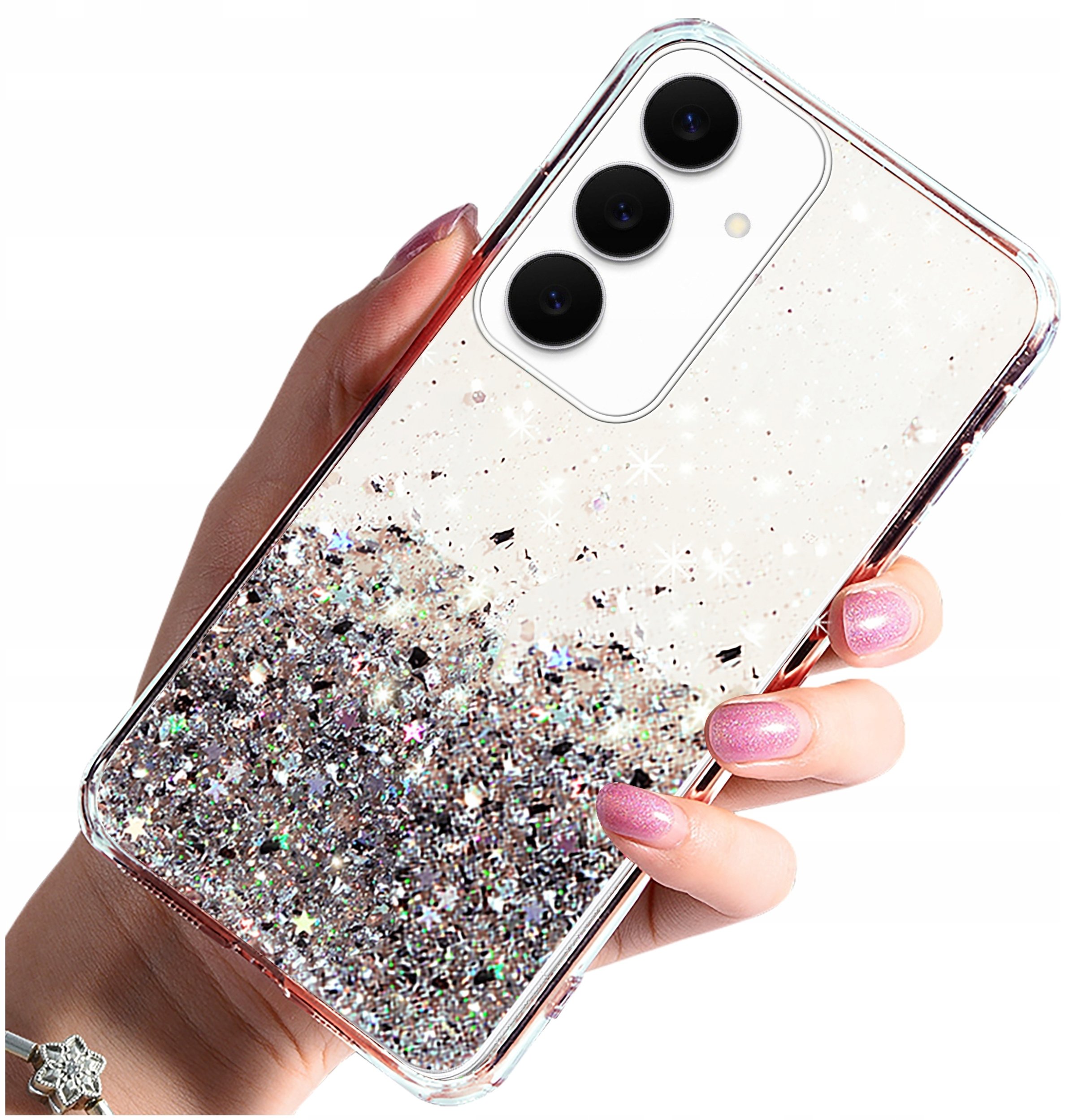 krainaGSM Etui do Samsung S25 FE CASE brokatowy tył + SZKŁO OCHRONNE 9H