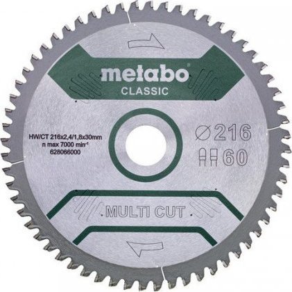 Metabo PIŁA TARCZOWA MULTI CUT CLASSIC 216*30MM Z60 (1 SZT)