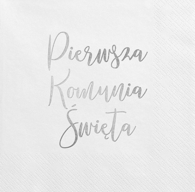 SERWETKI Pierwsza Komunia 33x33cm 20szt SREBRNY