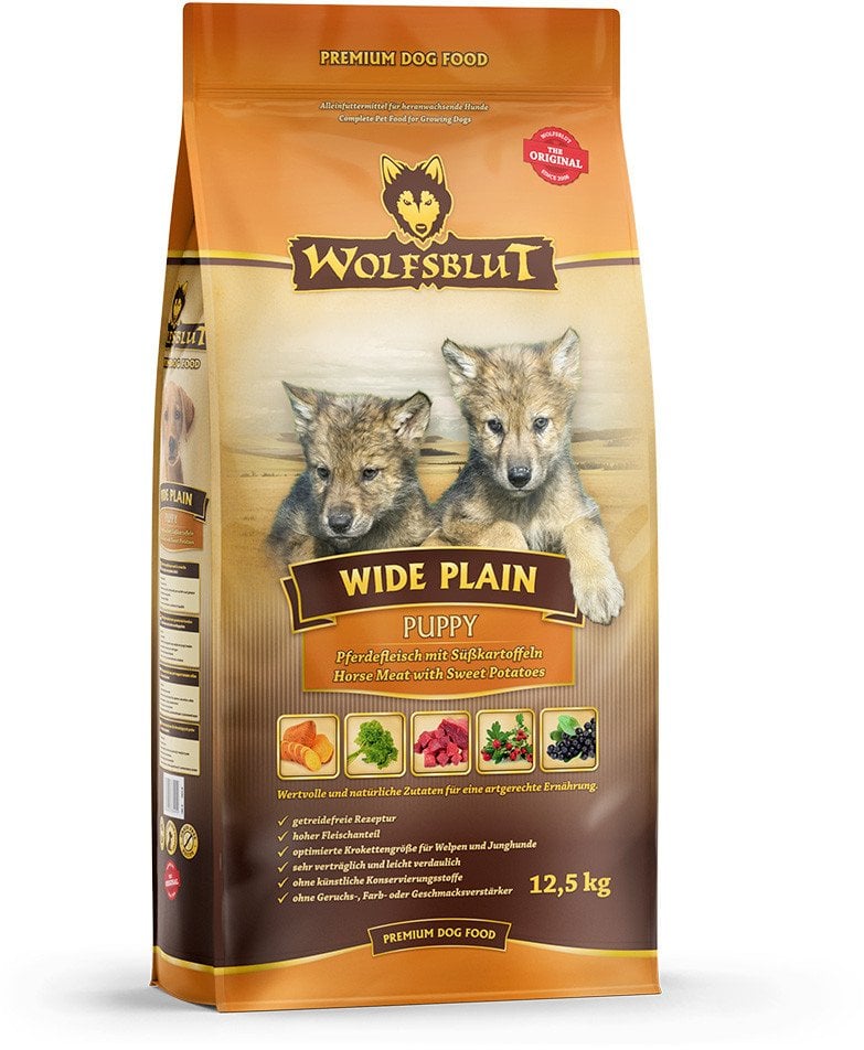 Wolfsblut Dog Wide Plain Puppy - konina i bataty 12,5kg