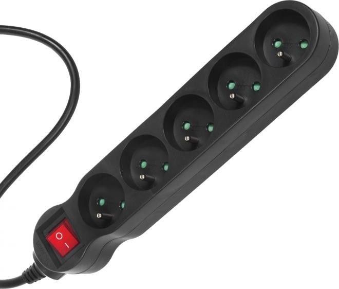 Listwa zasilająca Maclean Energy 5 gniazd 5 m czarna (MCE185)