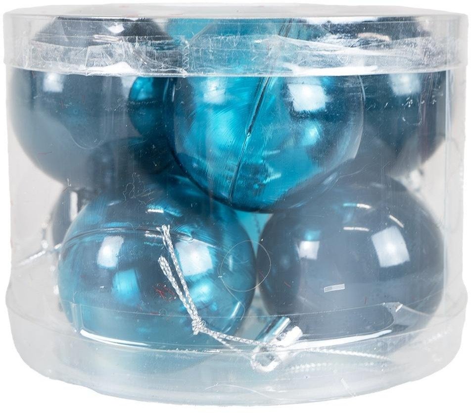 Bombki transparentne niebieskie 8szt
