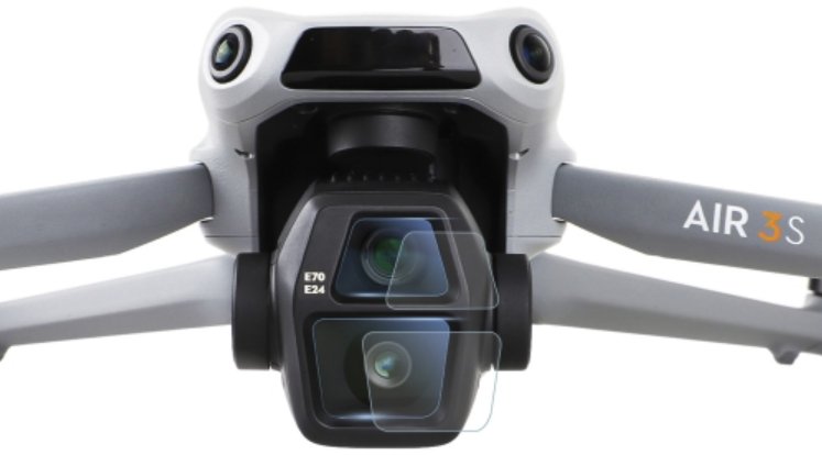 SZKŁO HARTOWANE 9H NA OBIEKTYW GIMBALA DRONA DO DJI AIR 3S - ZESTAW 2 SZTUK