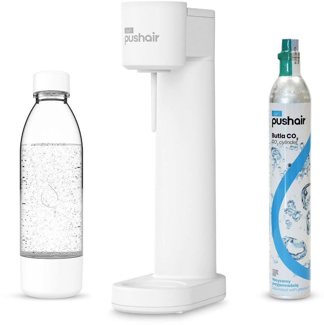 Saturator Dafi PushAir + butelka + gaz Biały