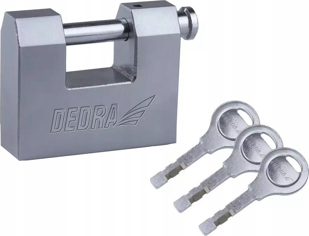 Dedra Kłódka trzpieniowa żeliwna niklowana 70mm, satynowa