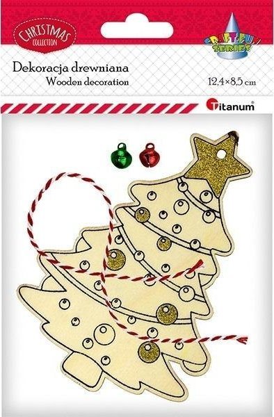 Zawieszka drewniana choinka 90x131mm