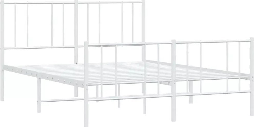 Elior Białe metalowe łóżko małżeńskie w stylu loft 140x200 cm - Privex