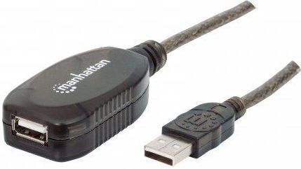 Kabel USB Manhattan USB-A - USB-A 10 m Czarny (150248)