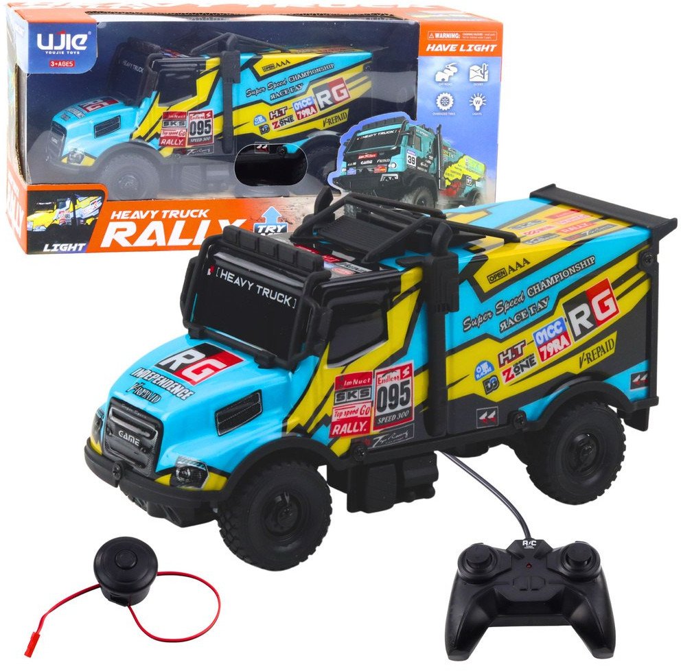 Auto Ciężarowe Zdalnie Sterowane RC Podświetlana Karoseria Turkusowy