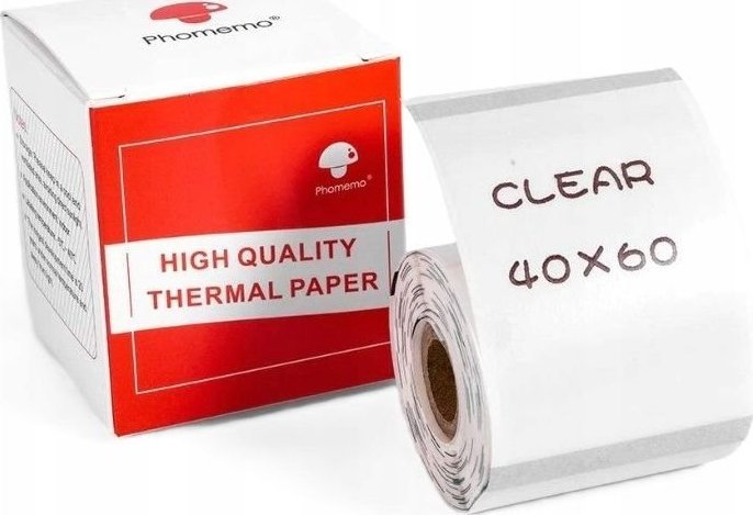 Phomemo Papier Przylepny Naklejki 40x60mm Przezroczysty M110 M120 M200 M220 M221 / XP-TT4060-130