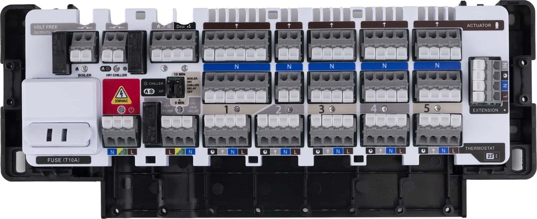 Salus Przewodowa listwa sterująca CB500 z wbudowanym modułem, 5 stref, 230V CB500