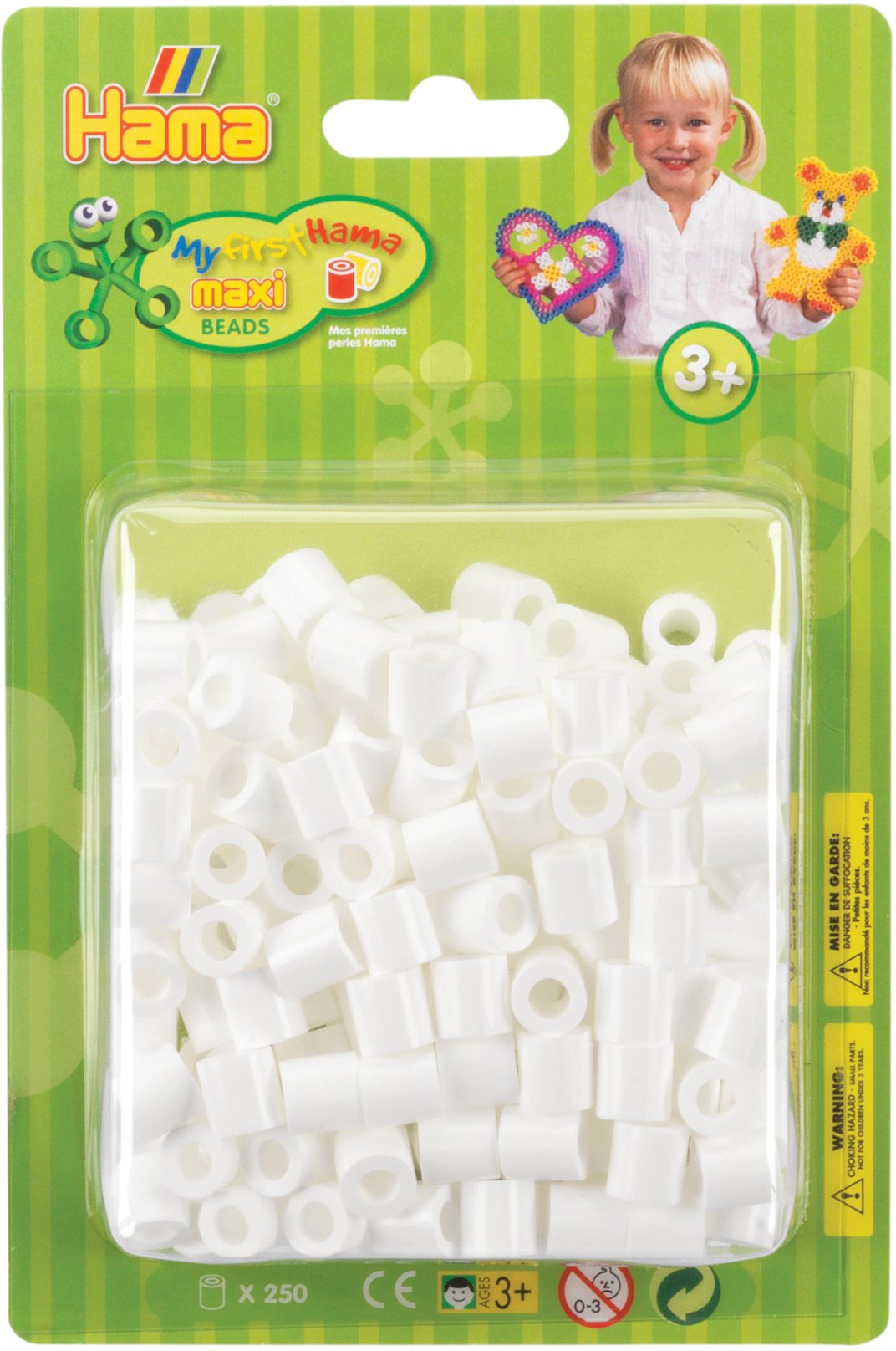 Hama Beads Hama maxi koraliki w blistrze 250stk. biały