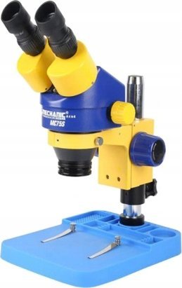 Mikroskop Stereo Triocular Mechanic MC75T B1 Minionek + Oświetlacz LED