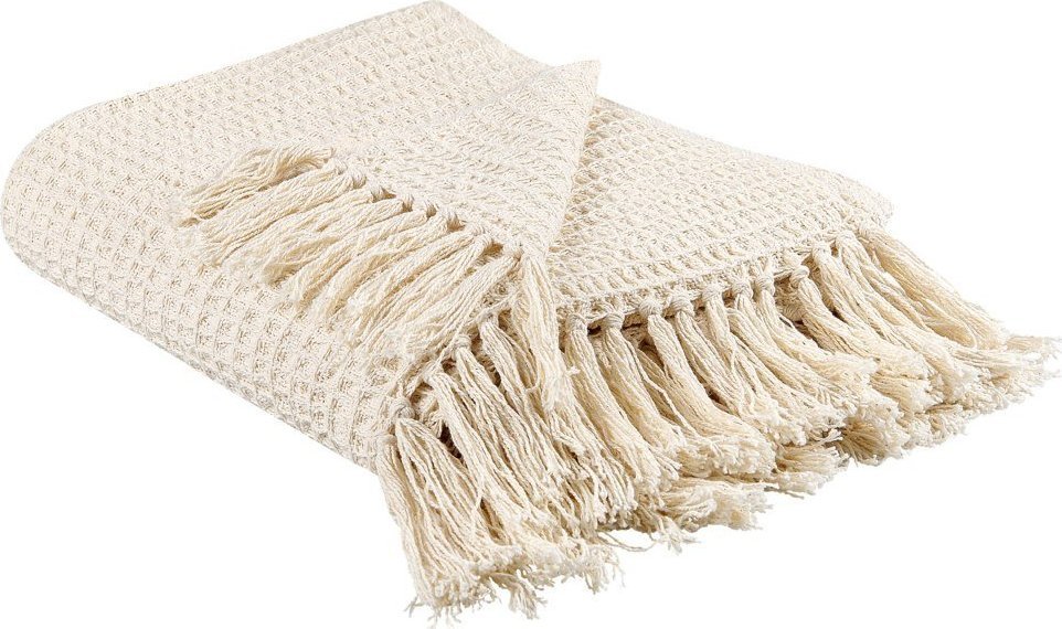 Beliani Bawełniany koc 125 x 150 cm beżowy MALU!